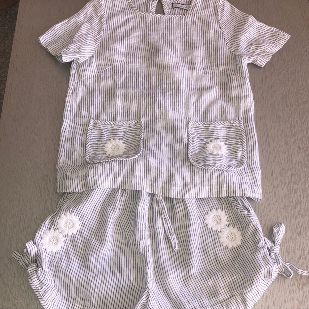 Innika Choo Striped Shorts Set (top size 1, shorts size 2)